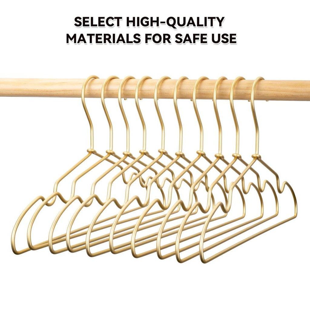 Gold Aluminum Small Clothes Hangers 30 Pack Compact