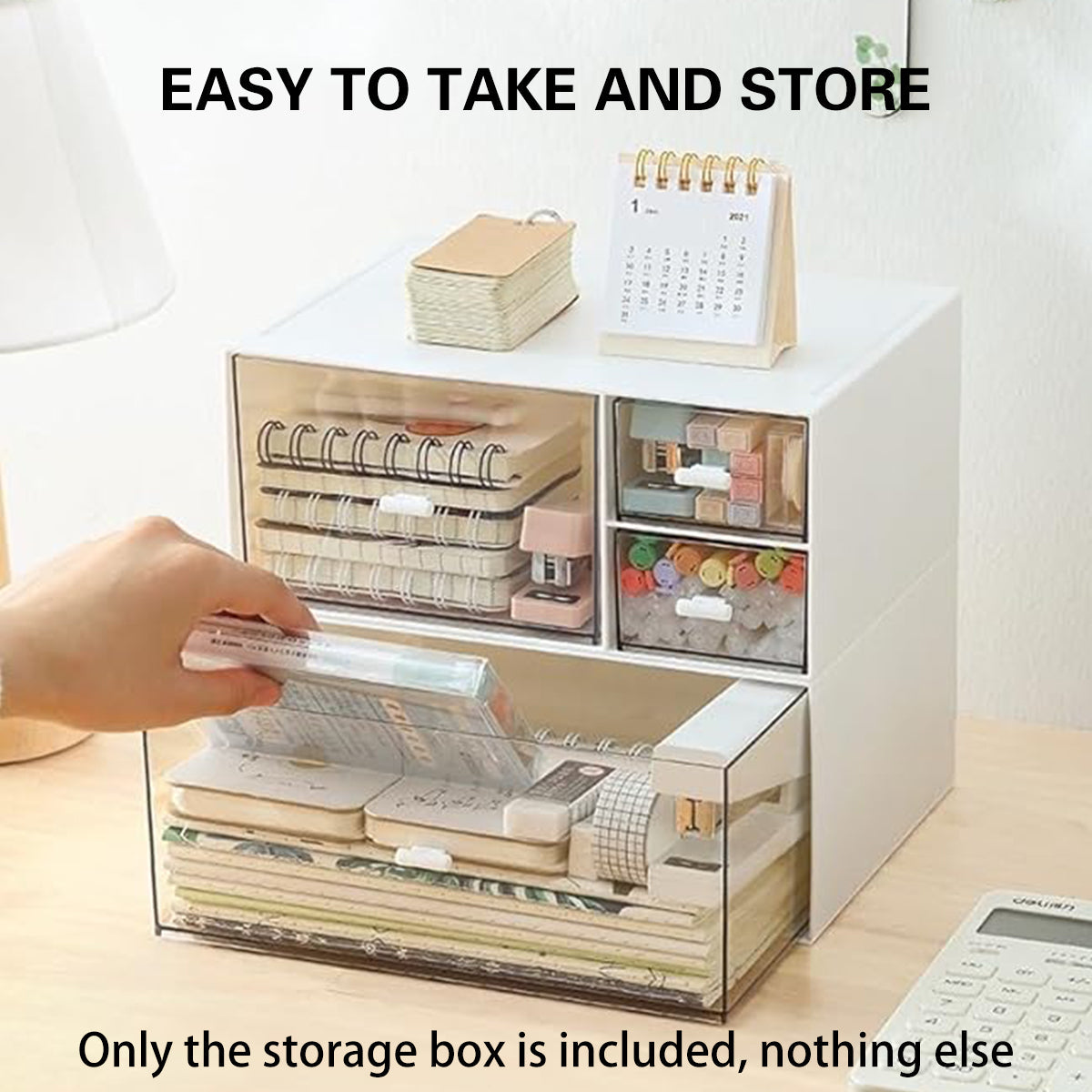 Clear Desktop Drawer Box One or Three Set | StorageOZ