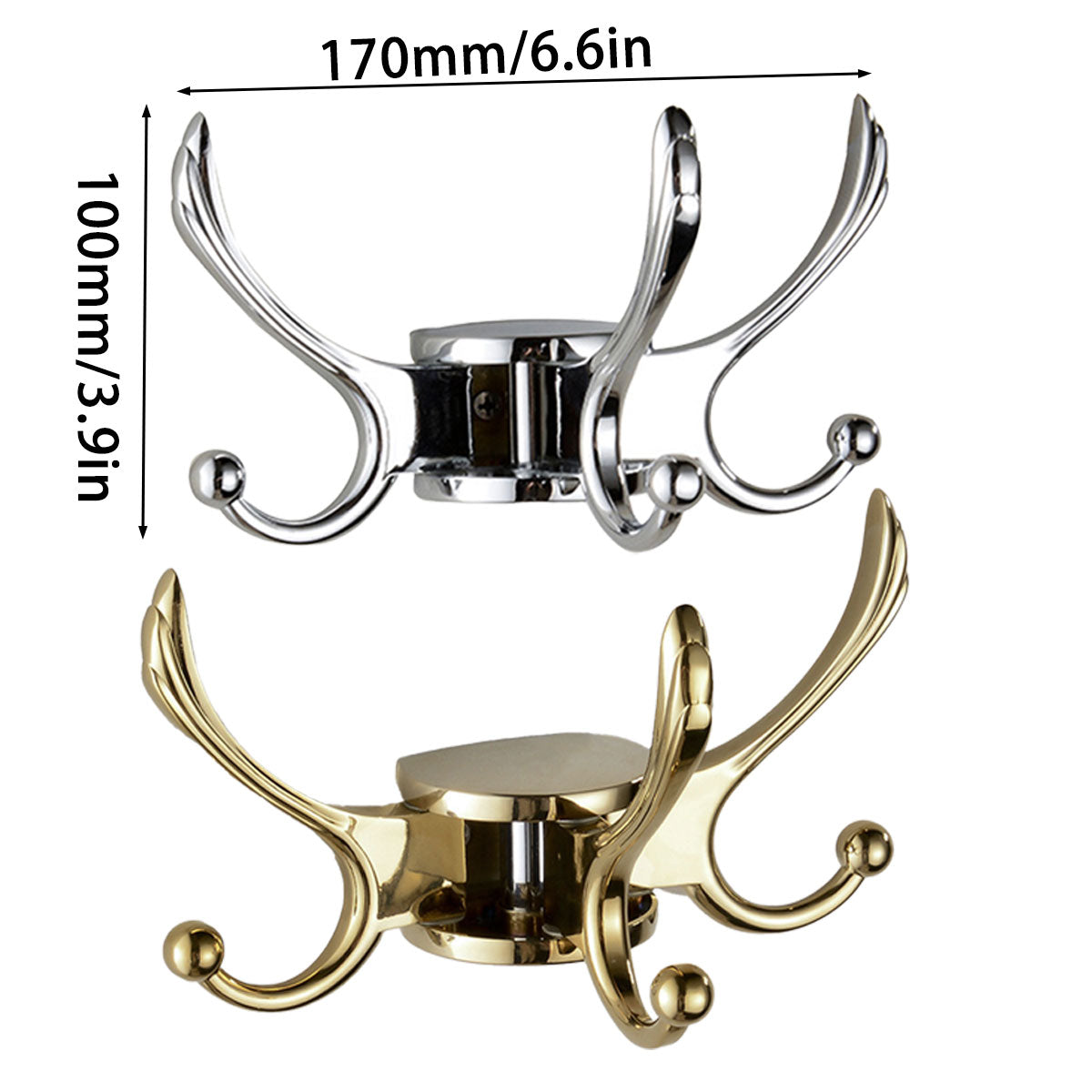 Folding Swivel Wall Hook Two Finishes Set | StorageOZ