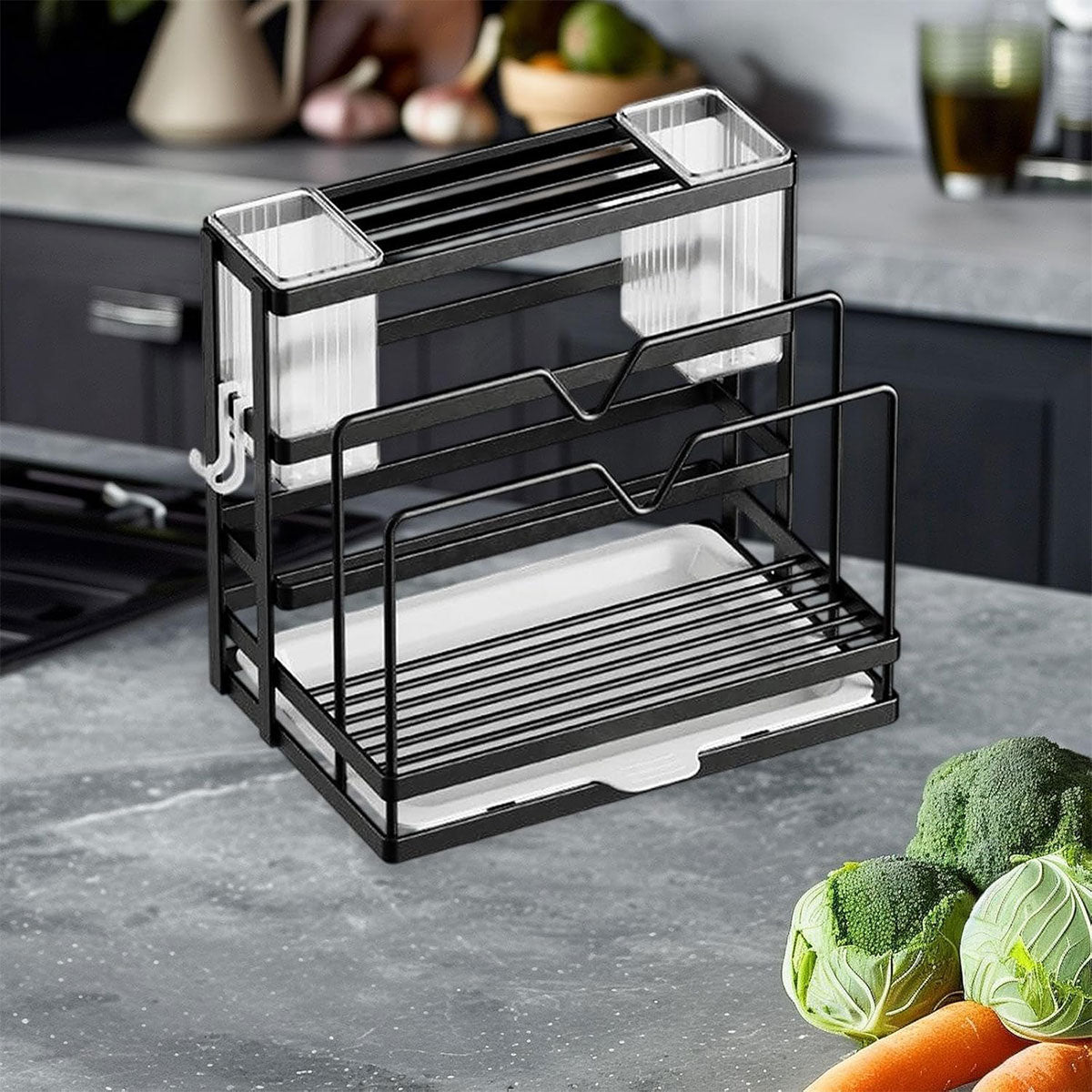 Carbon Steel Knife Rest Two Colours Rack | StorageOZ
