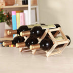 Foldable Pine Wine Rack 5 or 10 Bottles Set | StorageOZ