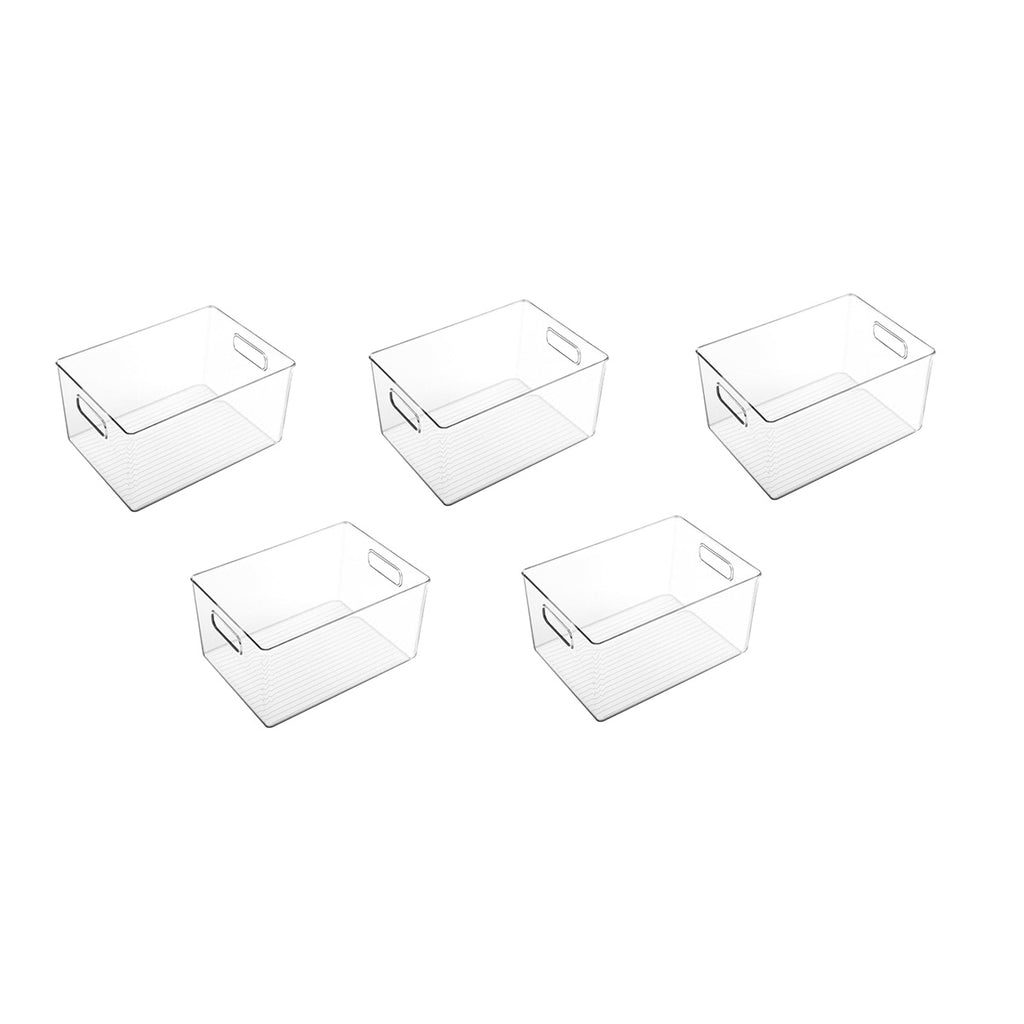 5 Pcs Clear Desk Boxes Two Sizes Organiser | StorageOZ