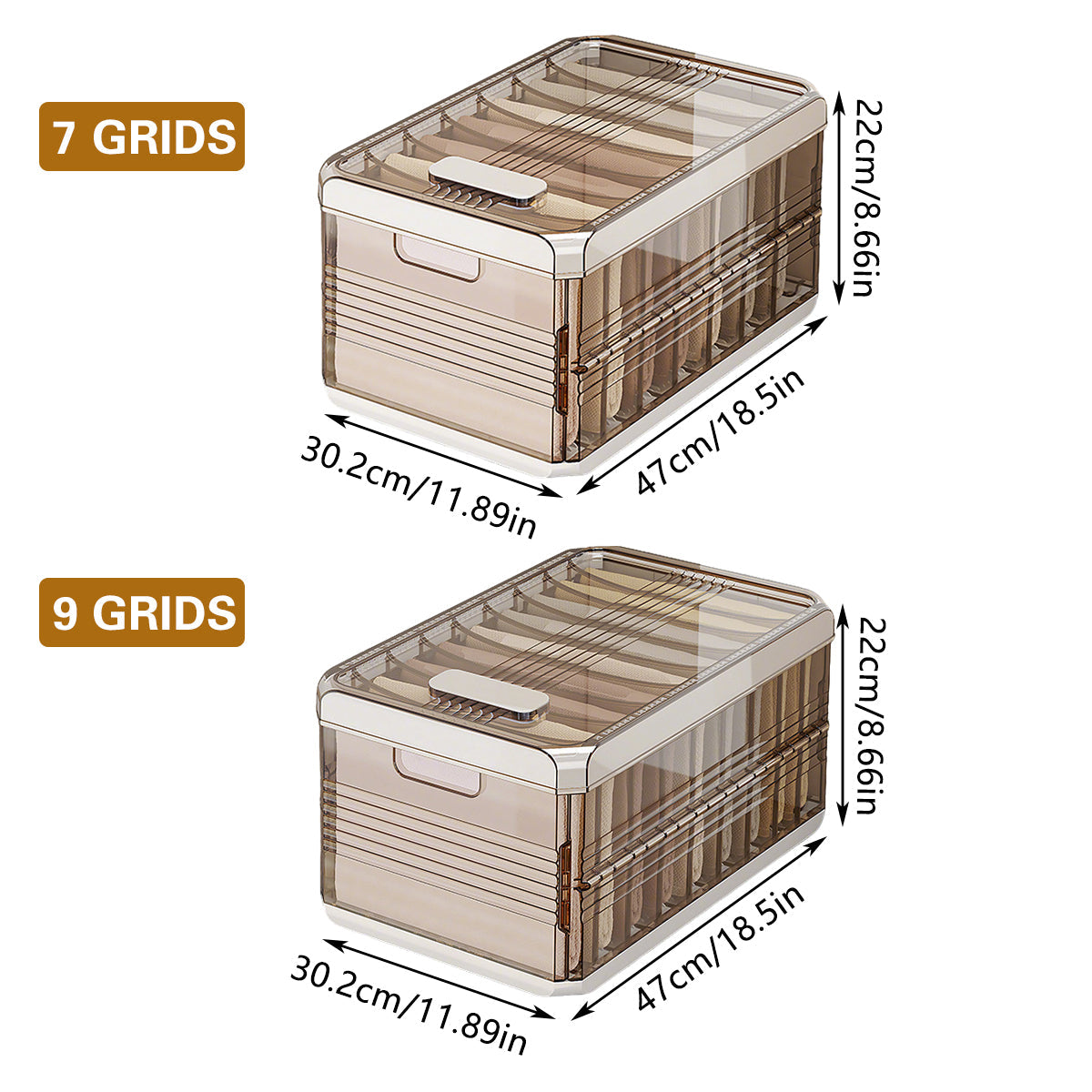 Layered Clothes Storage Box 7 or 9 Grids | StorageOZ
