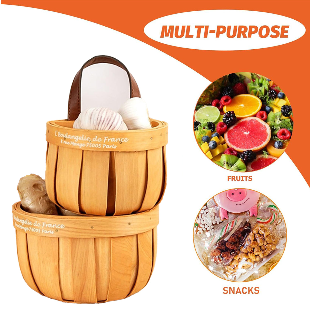 Yellow Woven Wall Basket in Two Sizes Set | StorageOZ