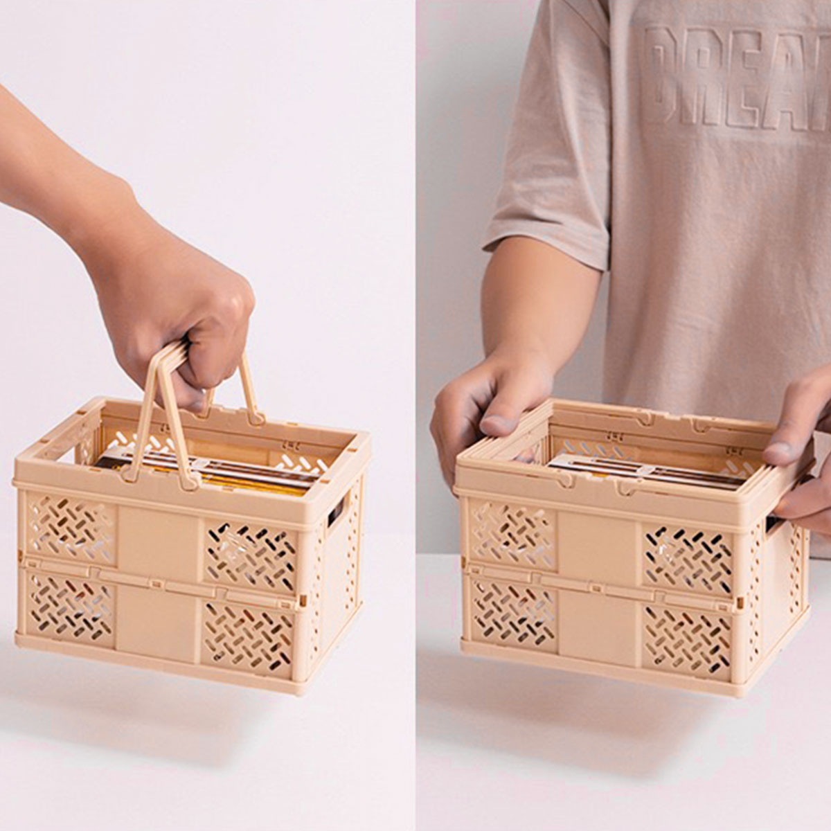 Foldable Plastic Storage Basket Four Colours | StorageOZ