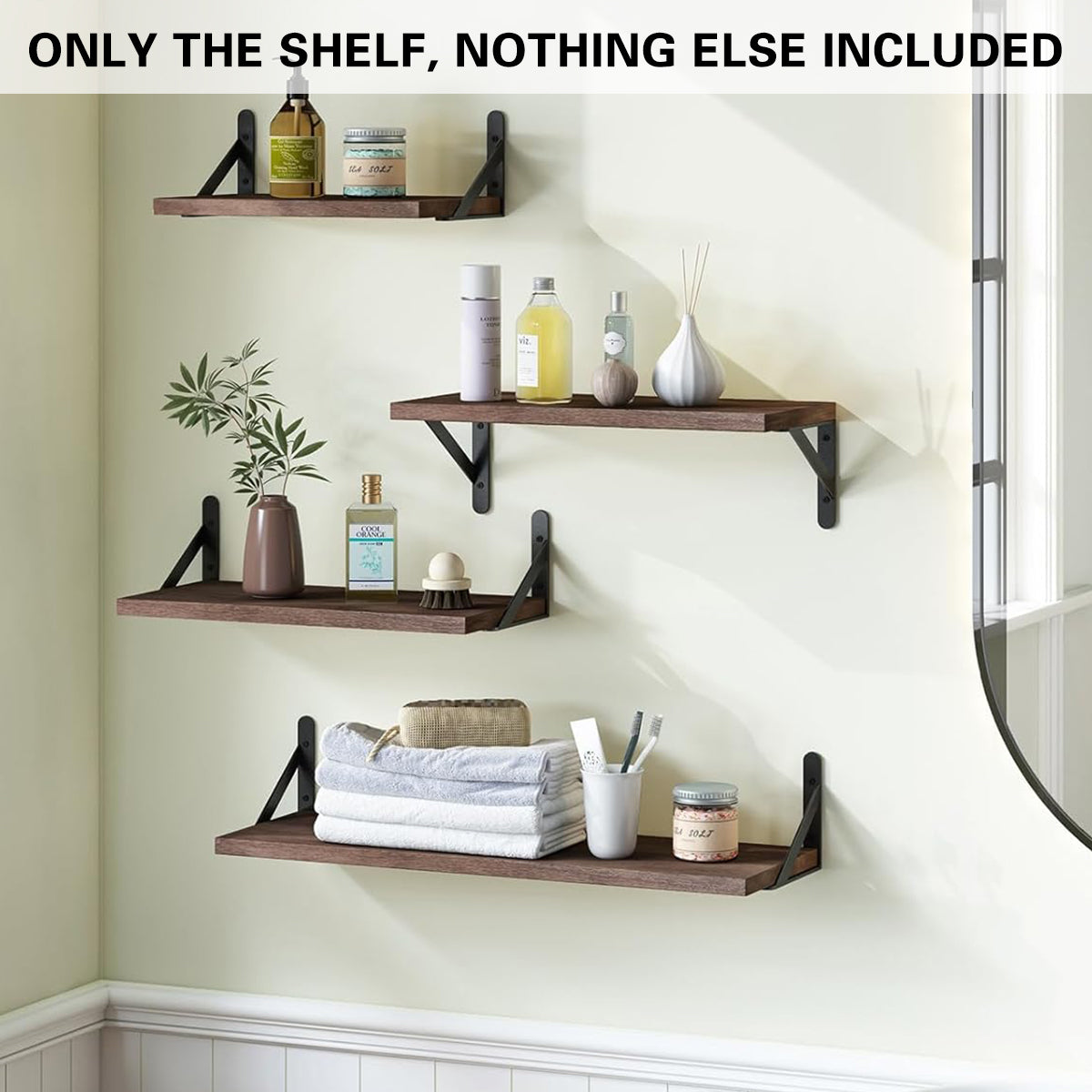 4 Pcs Wooden Wall Shelves Two Colours Set | StorageOZ