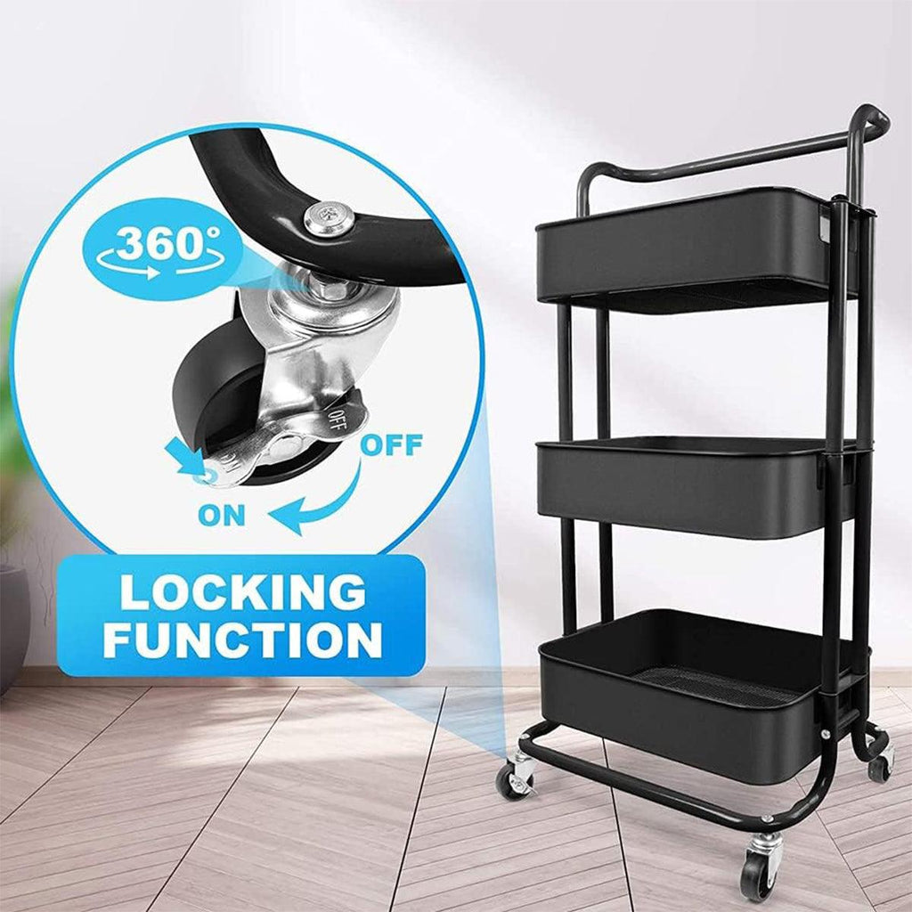 3 Tier Rolling Storage Trolley Three Colours | StorageOZ