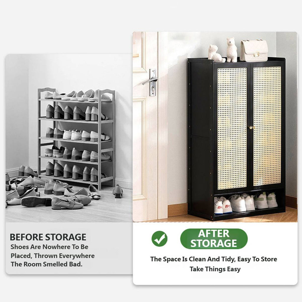 Black Entry Shoe Storage Cabinet Organiser | StorageOZ