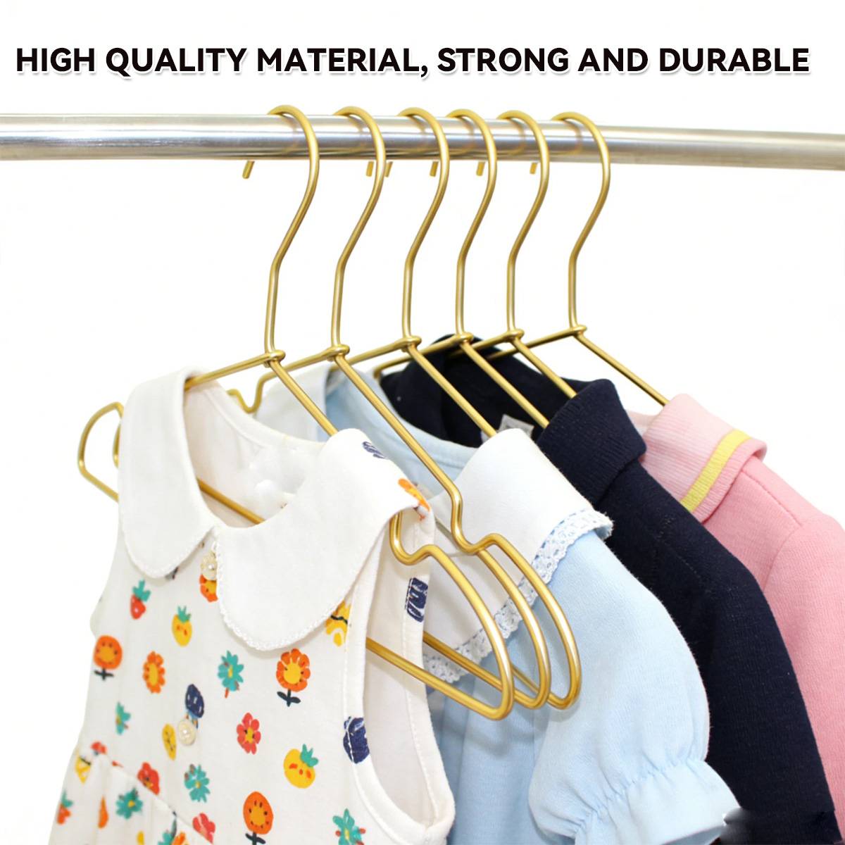 Gold Aluminum Small Clothes Hangers 30 Pack Compact