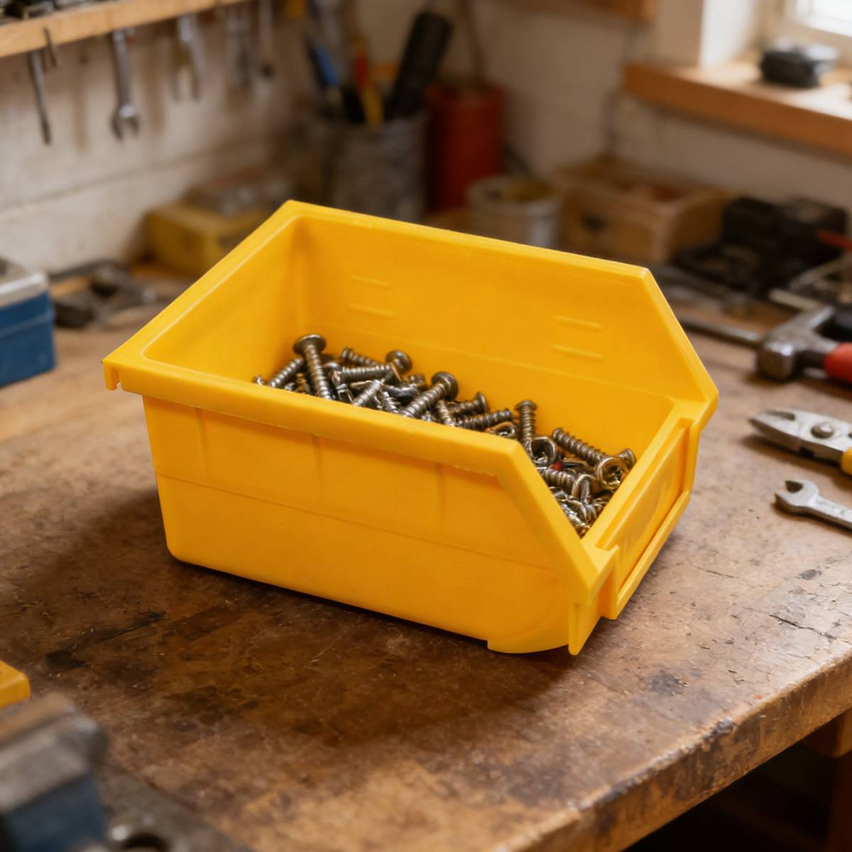 5 Pcs Yellow Hopper Parts Bins Set Organiser | StorageOZ