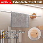 White Extendable Towel Rail Two Lengths Set | StorageOZ