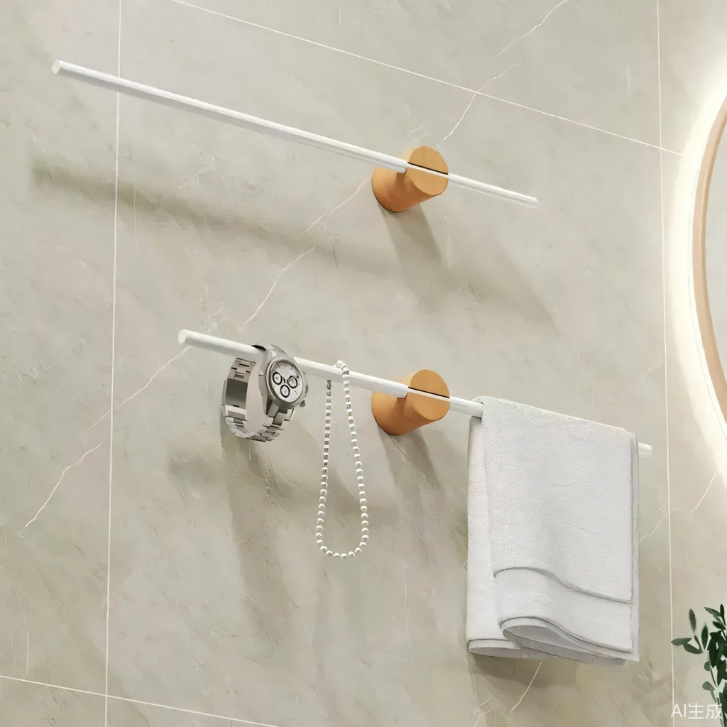 White Extendable Towel Rail Two Lengths Set | StorageOZ
