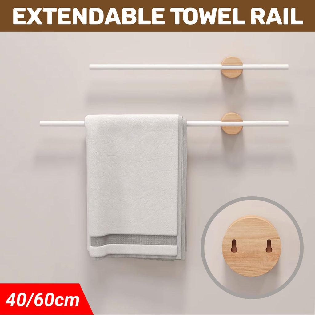 White Extendable Towel Rail Two Lengths Set | StorageOZ