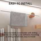 White Extendable Towel Rail Two Lengths Set | StorageOZ