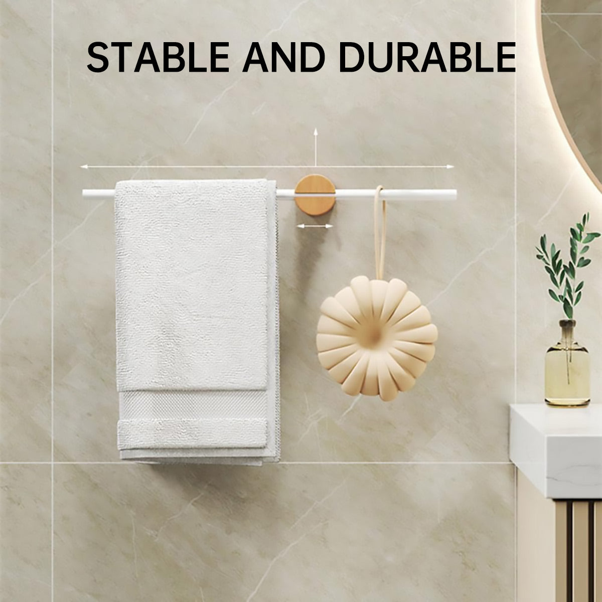 White Extendable Towel Rail Two Lengths Set | StorageOZ