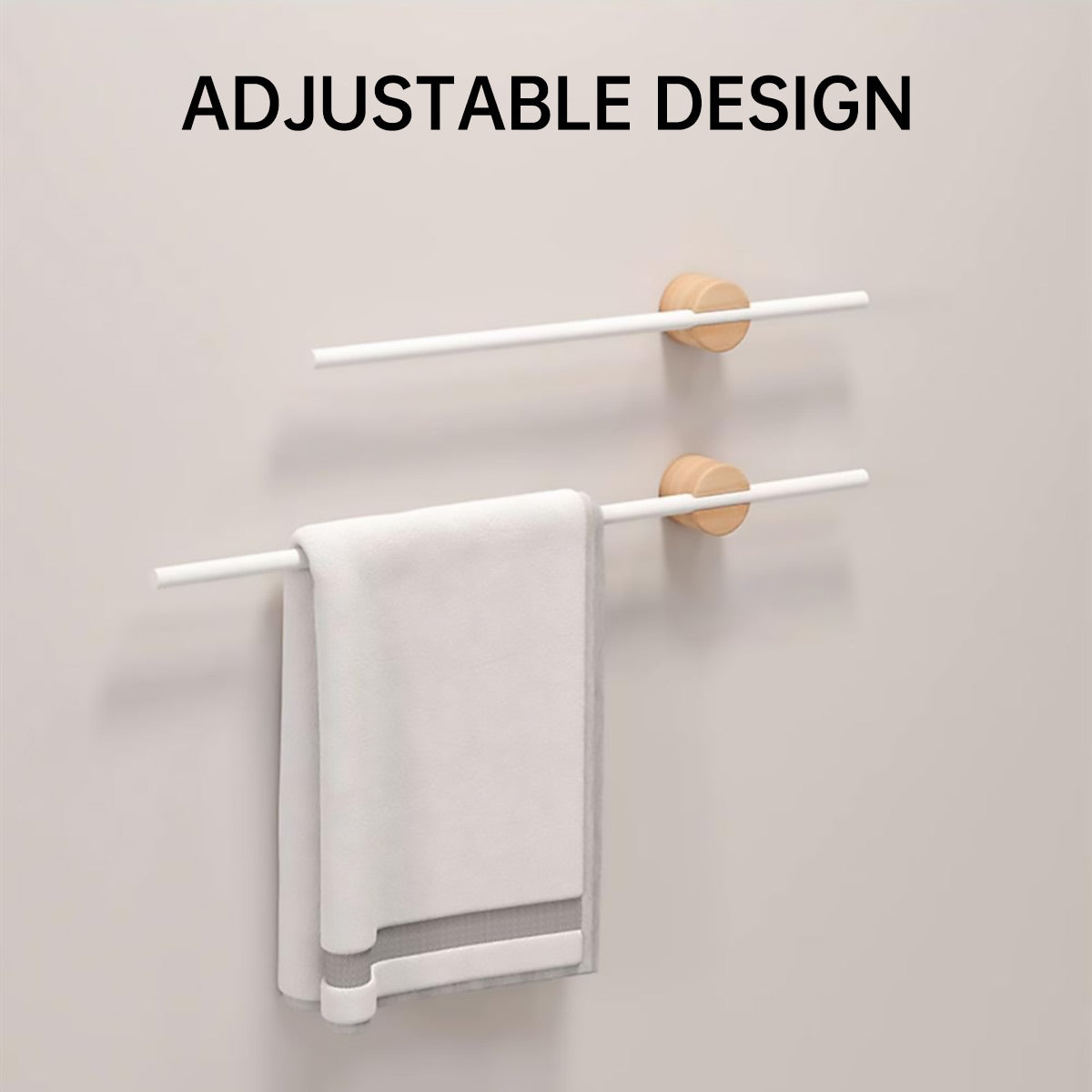White Extendable Towel Rail Two Lengths Set | StorageOZ