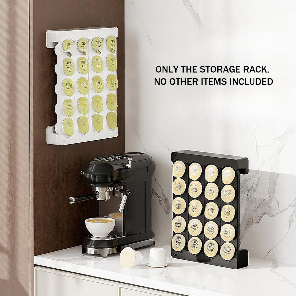 Wall Coffee Capsule Rack Two Colours Set | StorageOZ