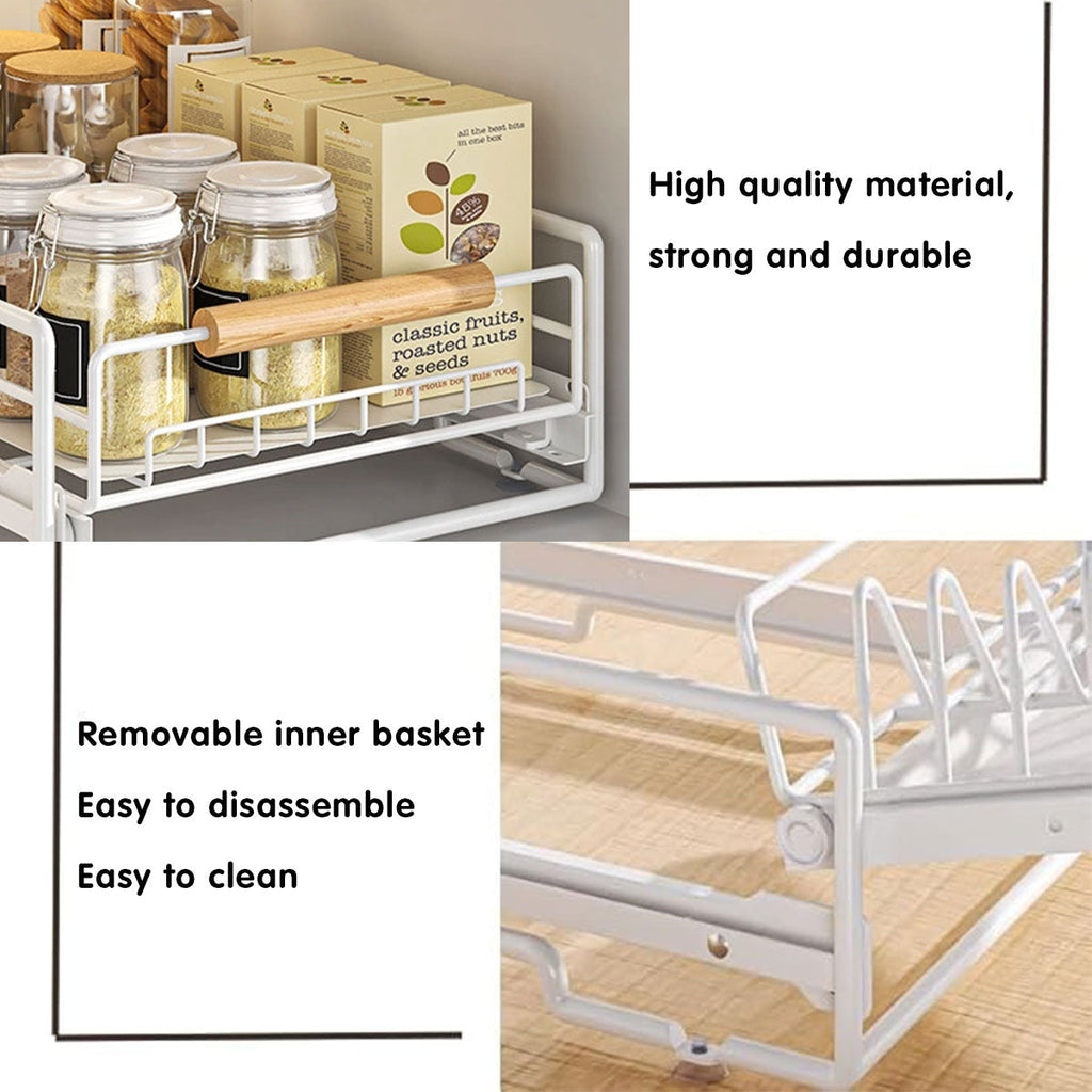 Pull Out Kitchen Cabinet Rack Two Colours | StorageOZ