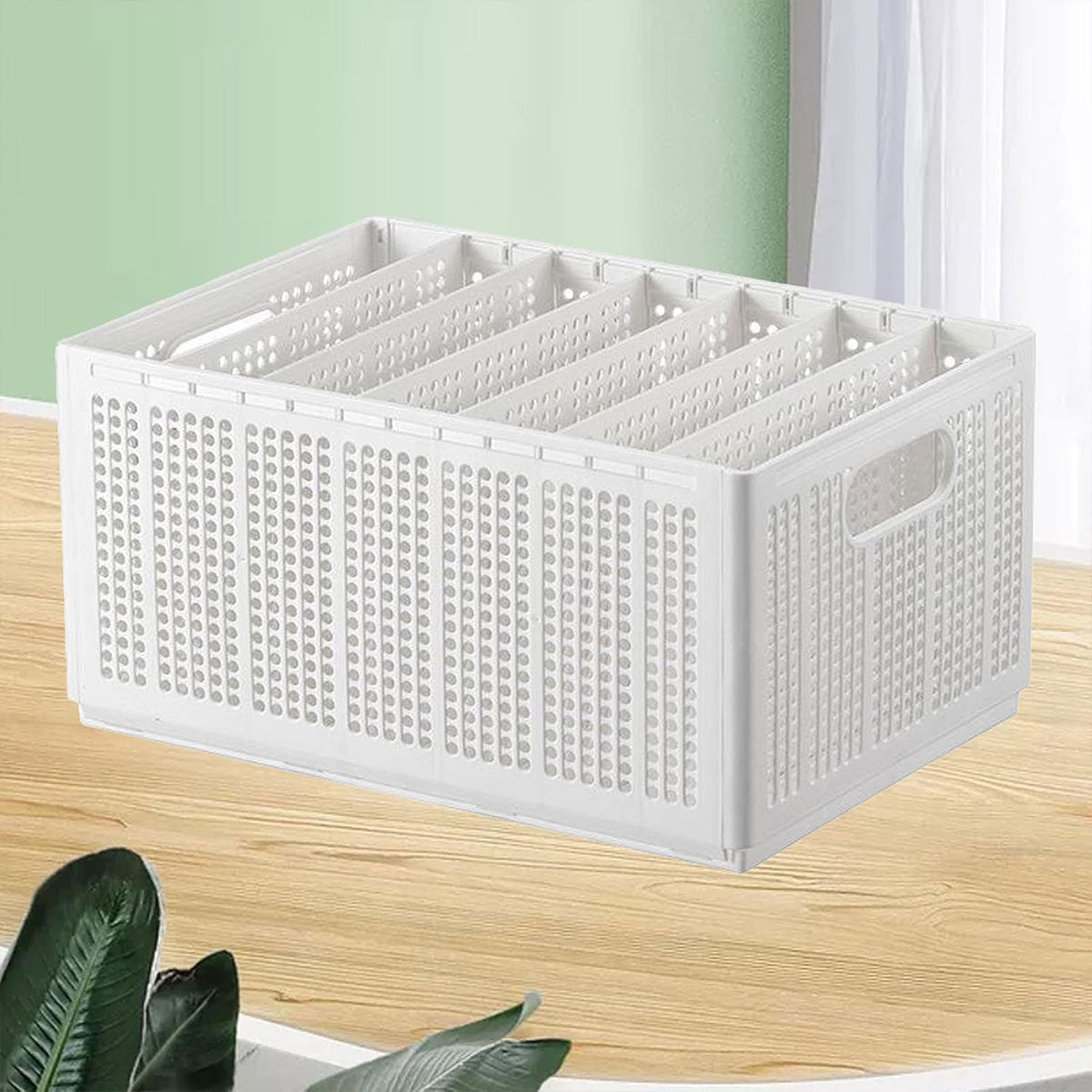 White Plastic Wardrobe Baskets Two Sizes | StorageOZ