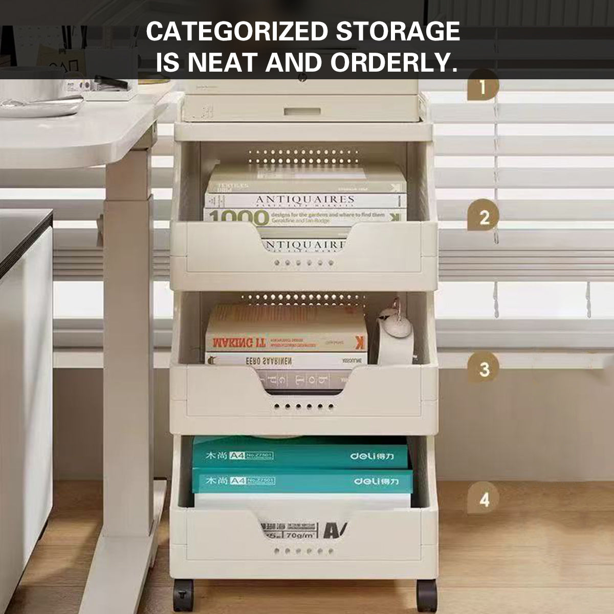 3 Tier Storage Carts Two Colours Organiser | StorageOZ