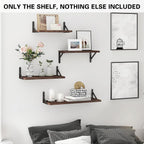 4 Pcs Wooden Wall Shelves Two Colours Set | StorageOZ