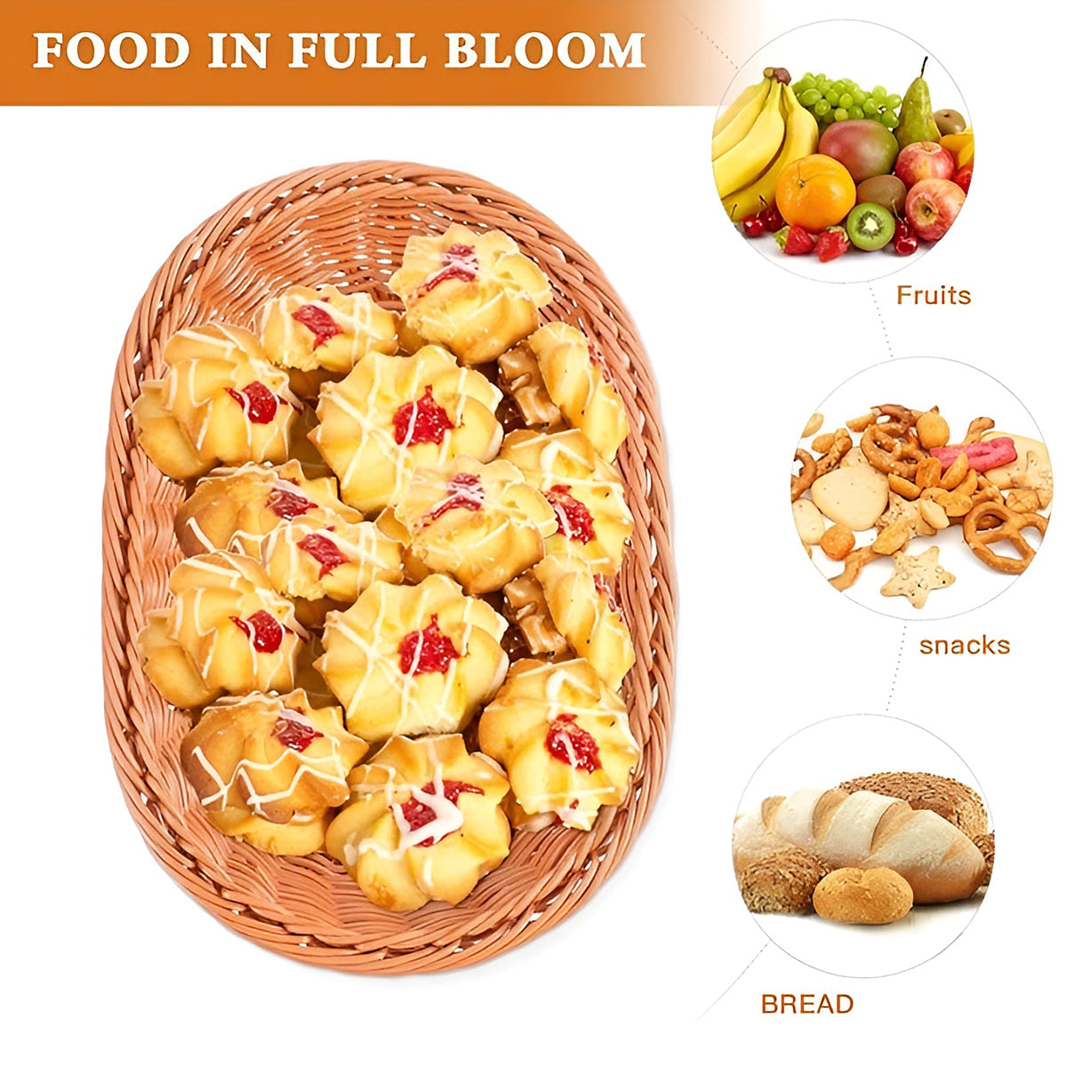 Rattan Style Fruit Basket in Two Sizes Set | StorageOZ