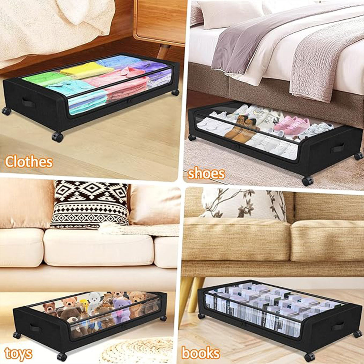 Under Bed Rolling Storage Box Two Colours | StorageOZ