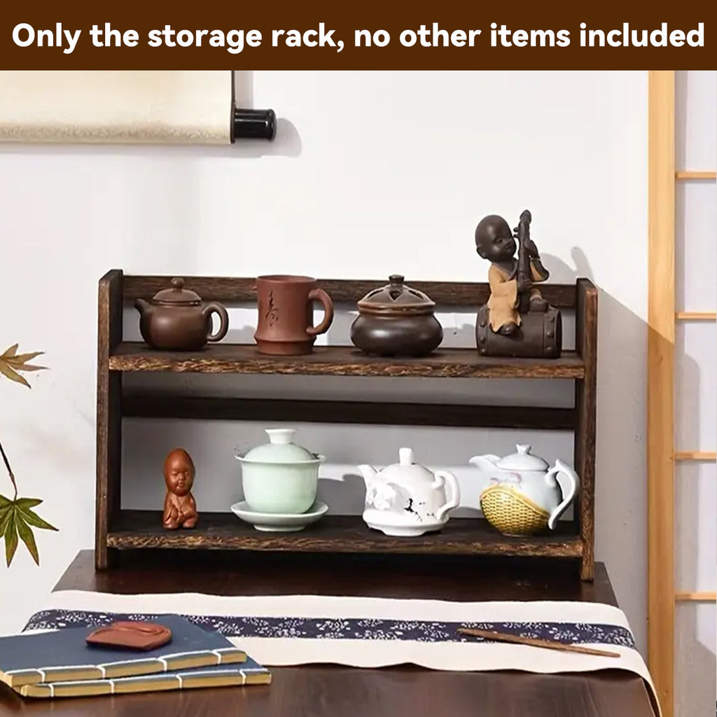 Solid Wood Book Stand Two Brown Tones Set | StorageOZ