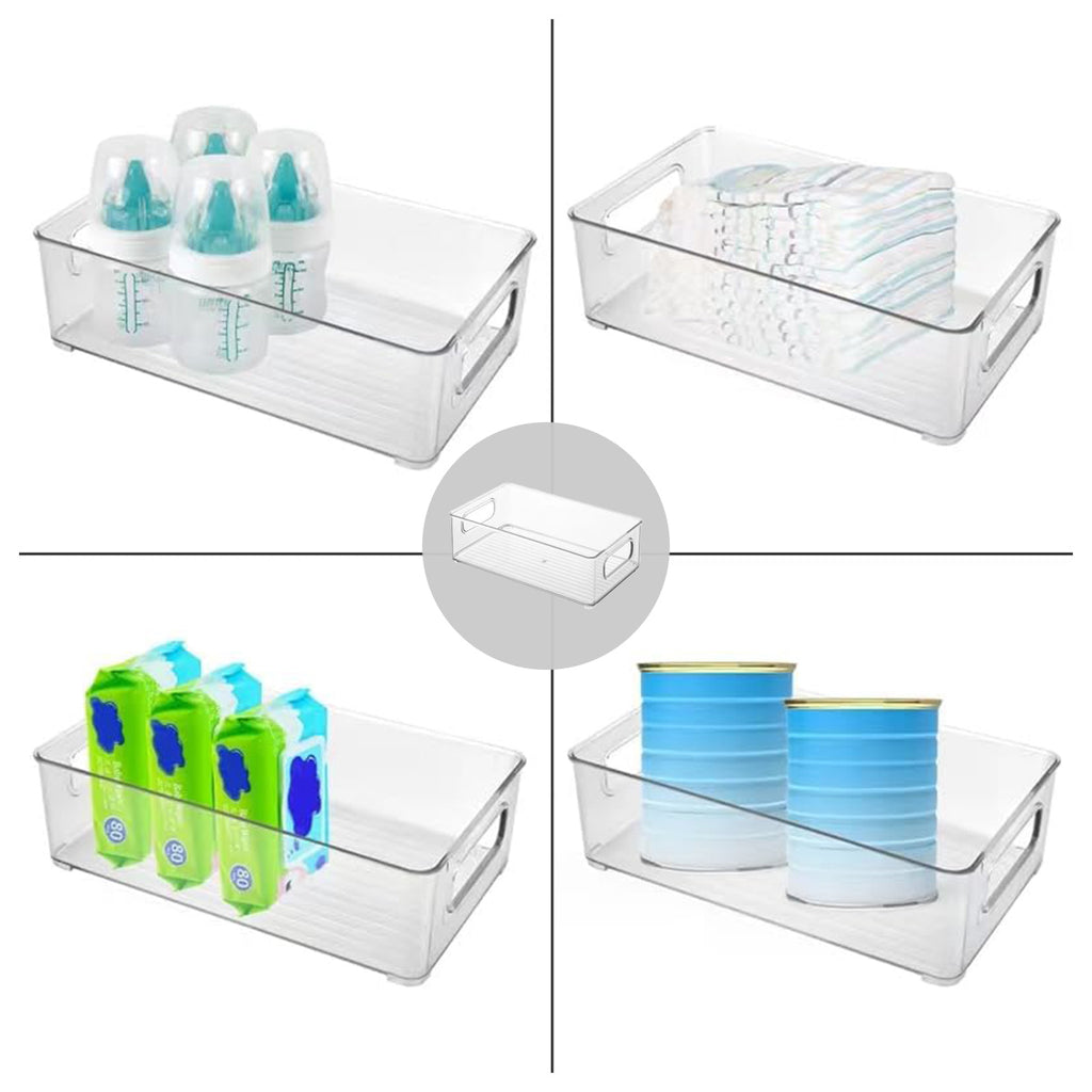5 Pcs Clear Storage Boxes Two Sizes Rack | StorageOZ