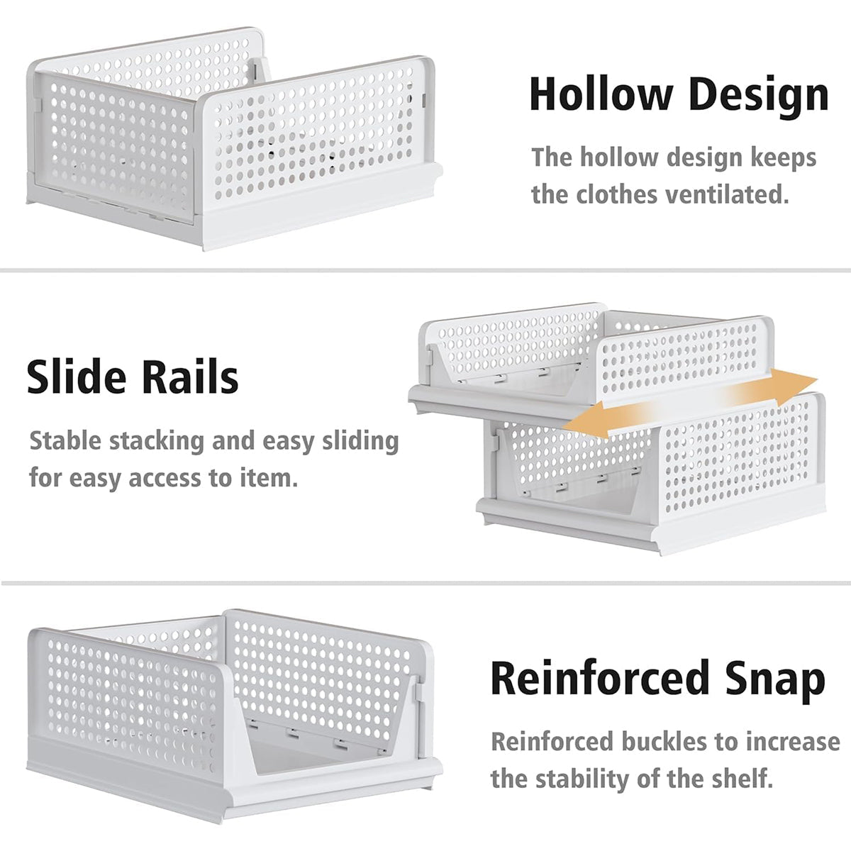 Stackable Drawer Clothes Baskets Three Sizes | StorageOZ