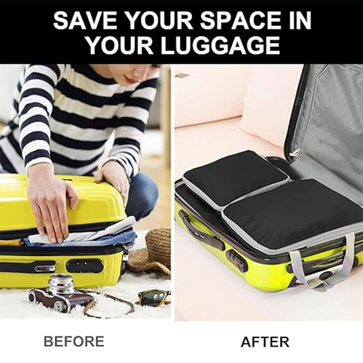 4 Pcs Travel Compression Bags Four Colours | StorageOZ