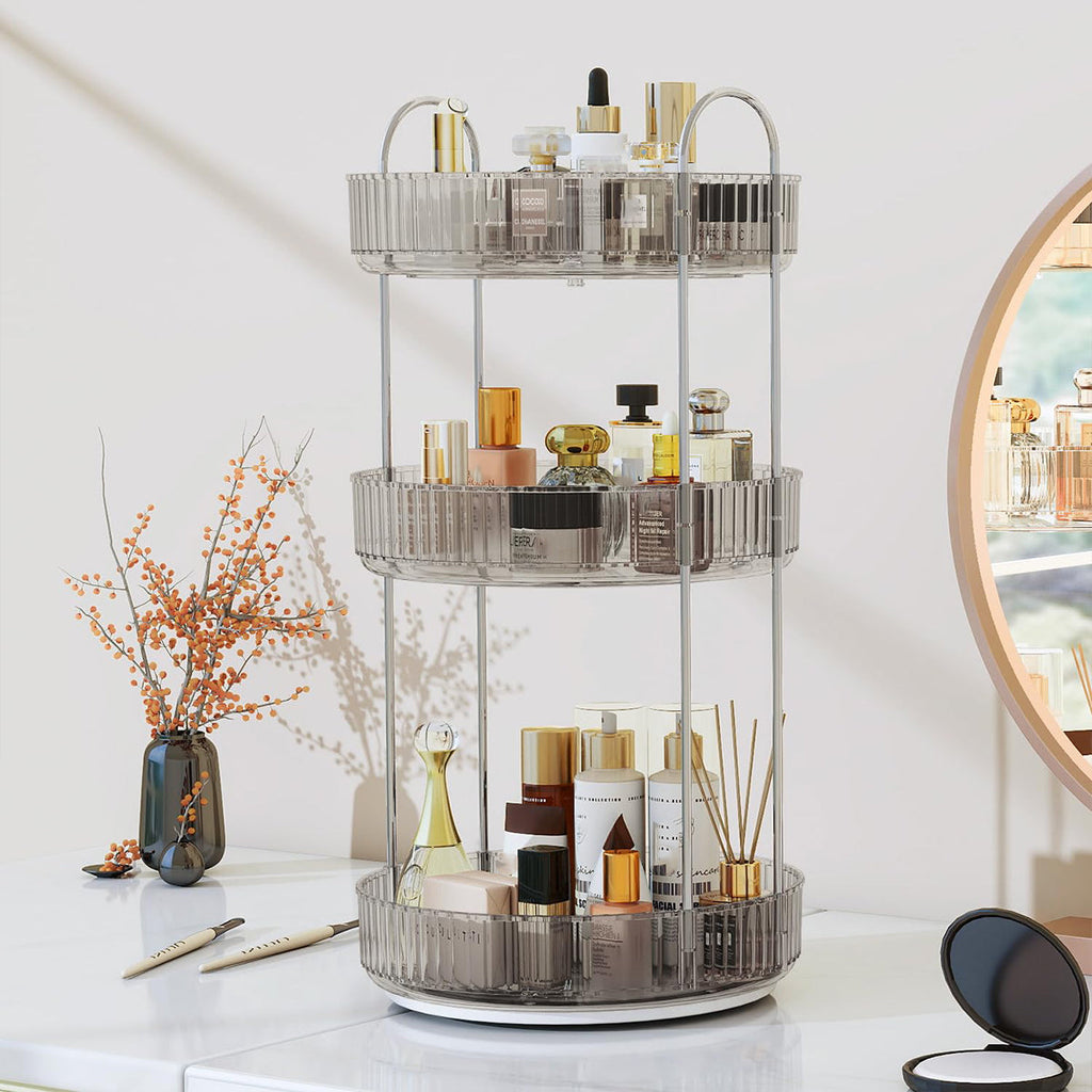 3 Tier Rotating Clear Rack Two Colours Set | StorageOZ