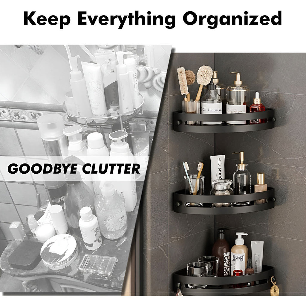3 Tier Triangle Bathroom Rack Two Colours | StorageOZ