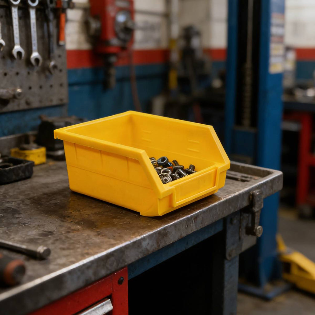 5 Pcs Yellow Hopper Parts Bins Set Organiser | StorageOZ