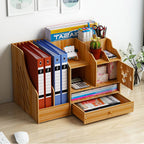 Wooden Desktop File Rack Two Finishes Set | StorageOZ