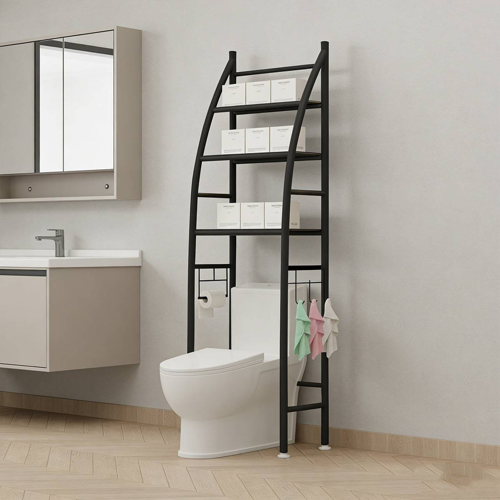 Over Toilet 4 Tier Bathroom Storage Rack White or Black
