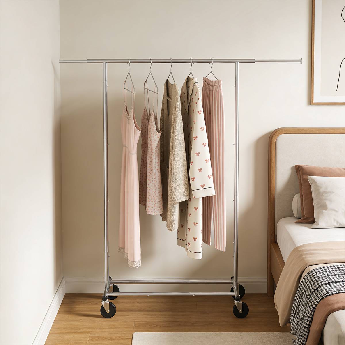 Rolling Chrome Clothes Drying Rack Organiser | StorageOZ