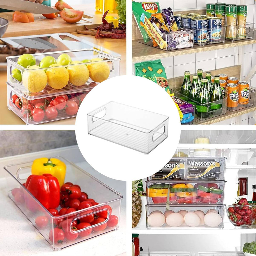 5 Pcs Clear Storage Boxes Two Sizes Rack | StorageOZ