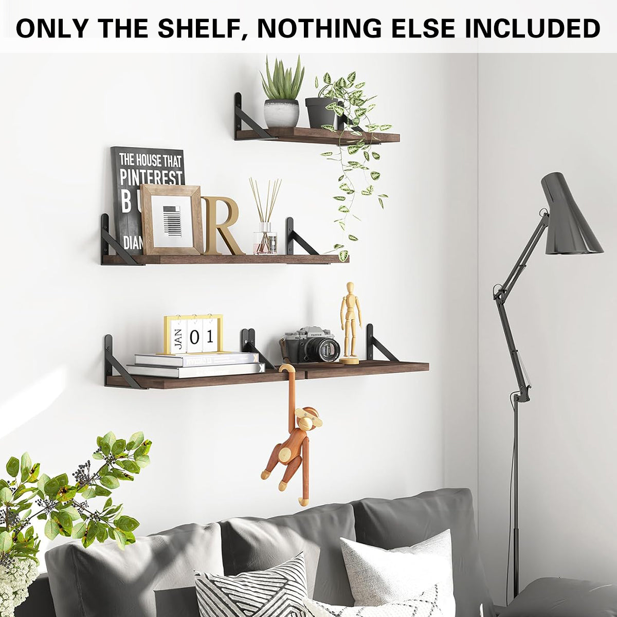 4 Pcs Wooden Wall Shelves Two Colours Set | StorageOZ