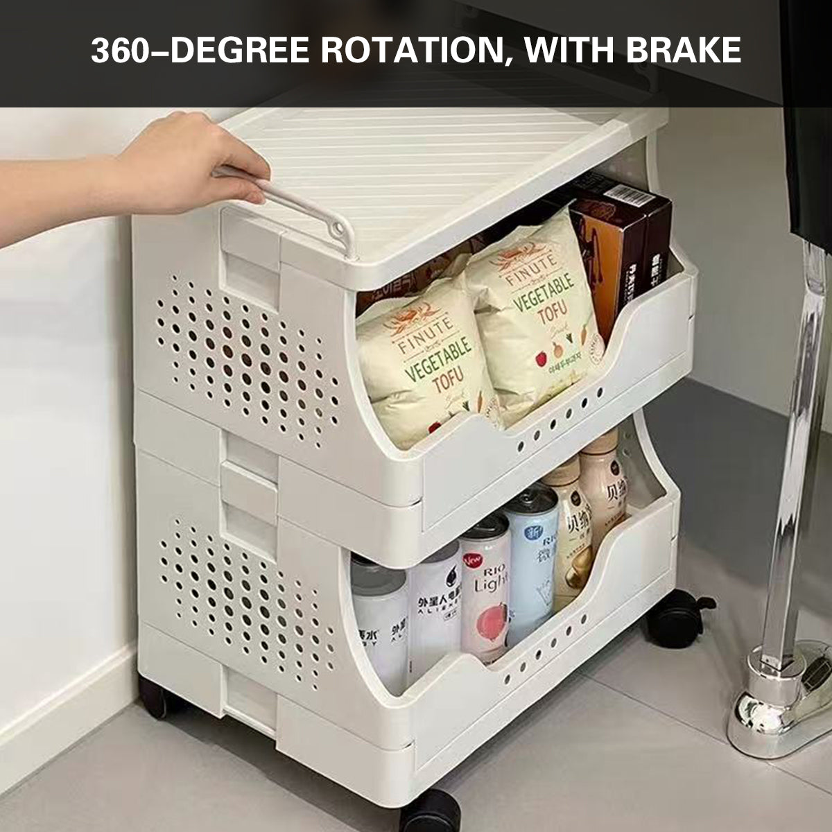 3 Tier Storage Carts Two Colours Organiser | StorageOZ