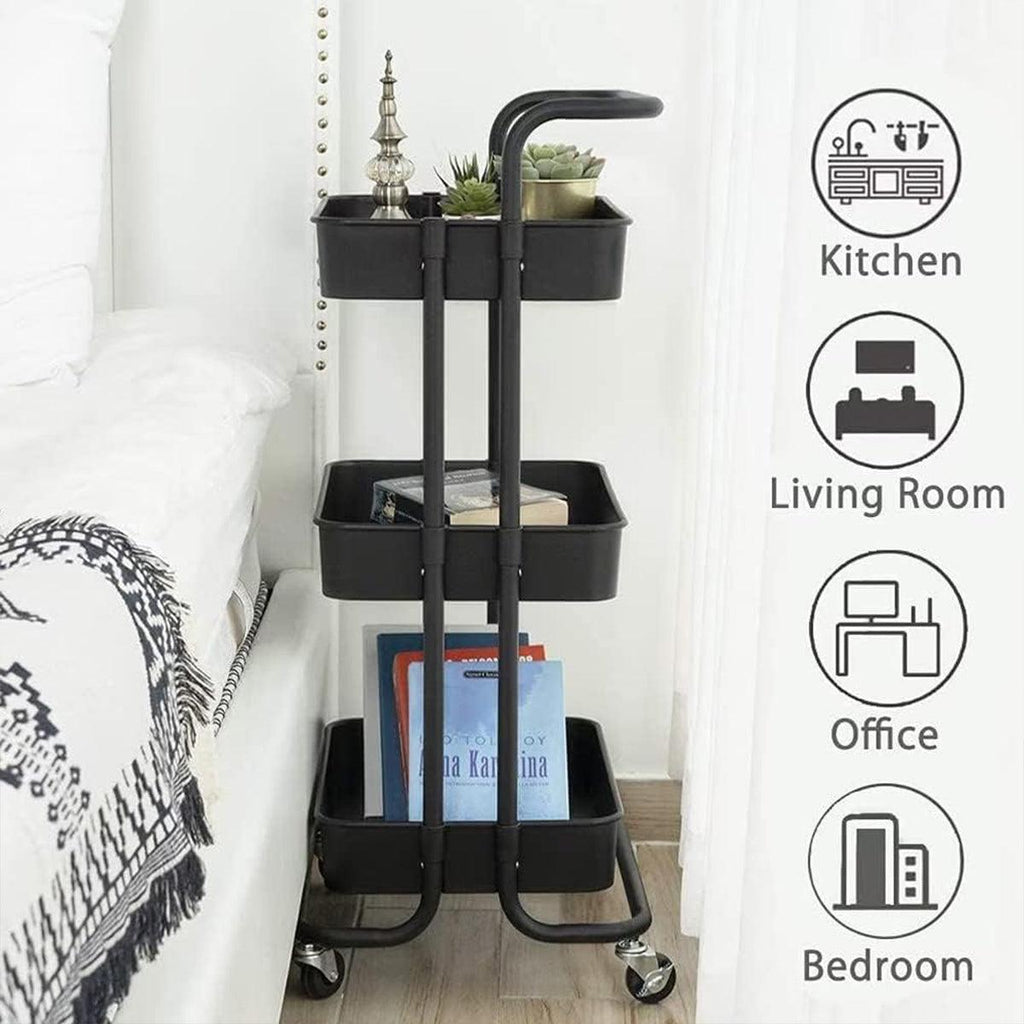 3 Tier Rolling Storage Trolley Three Colours | StorageOZ