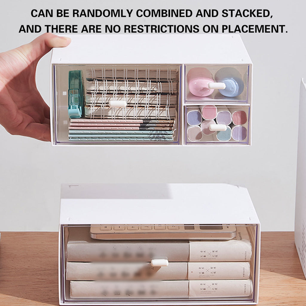 Clear Desktop Drawer Box One or Three Set | StorageOZ