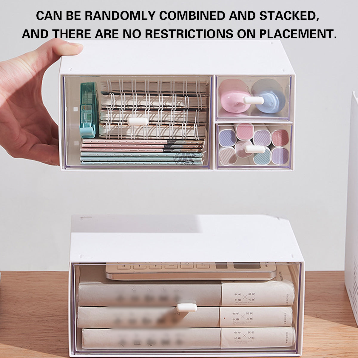 Clear Desktop Drawer Box One or Three Set | StorageOZ