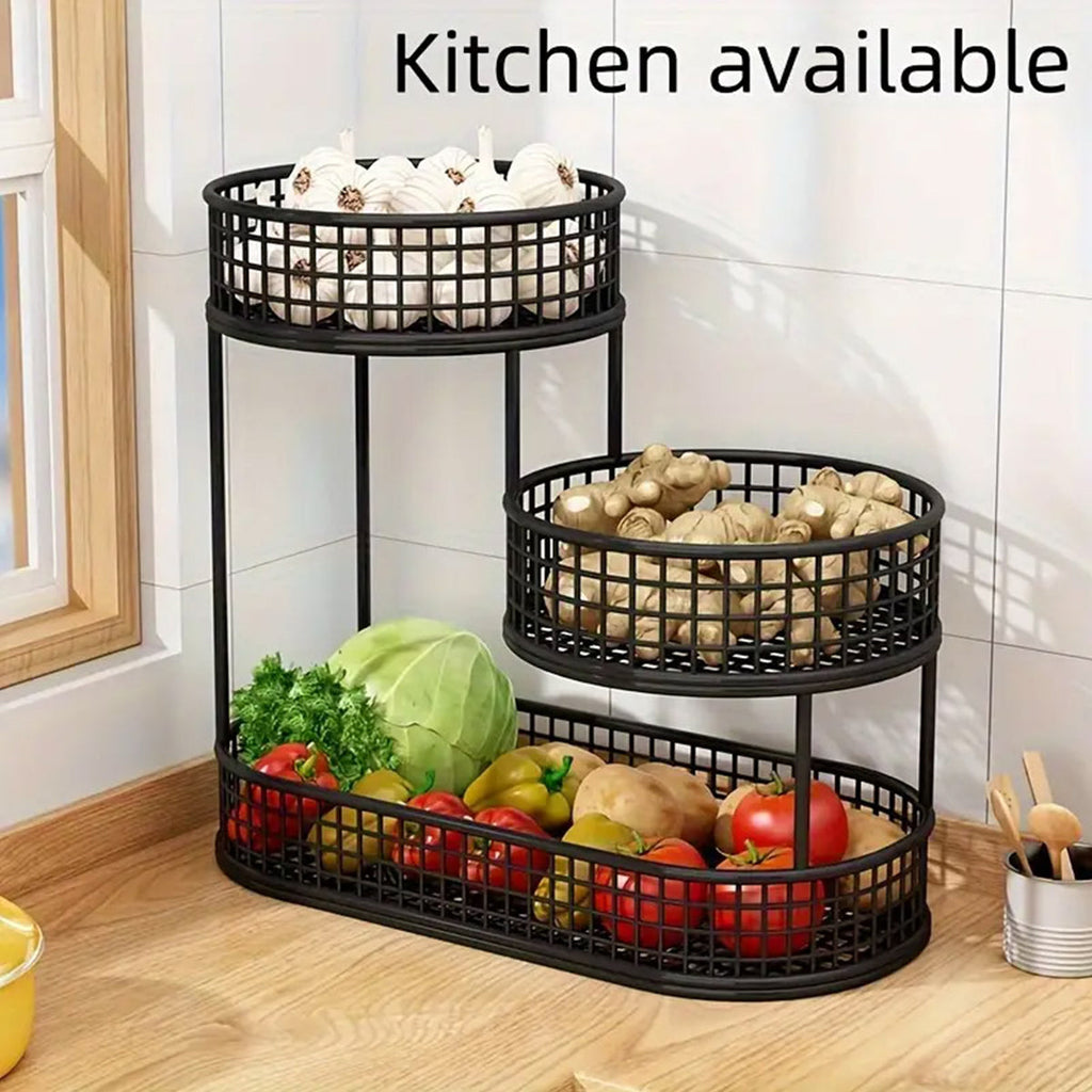 3 Tier Metal Fruit Basket in Three Colours | StorageOZ