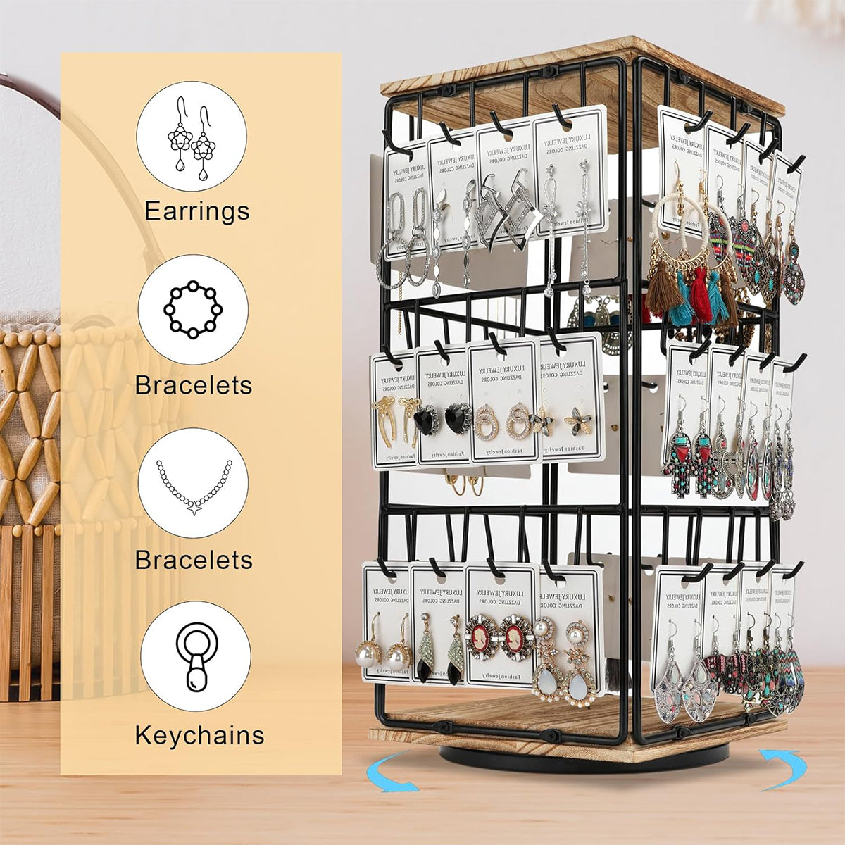 Rotating Earring Display Stand Three Colours | StorageOZ