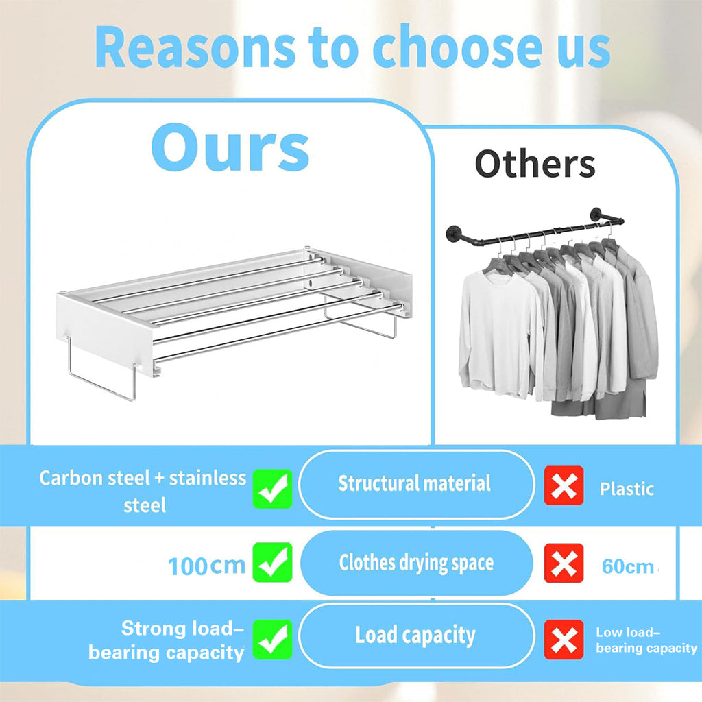 100cm Foldable Wall Drying Rack Two Colours | StorageOZ