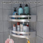 Stainless Corner Shower Shelf Two Variants | StorageOZ