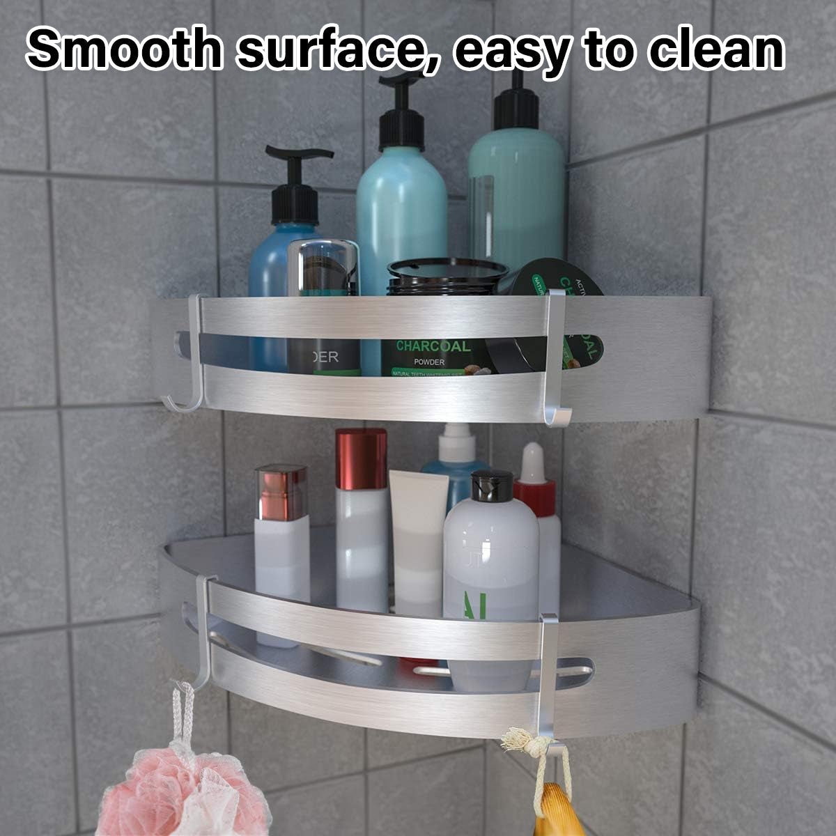 Stainless Corner Shower Shelf Two Variants | StorageOZ