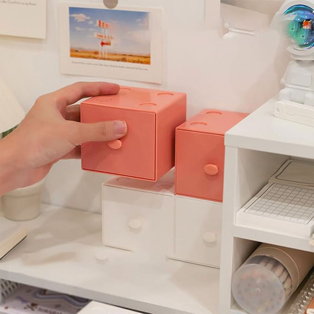 2 Pcs Stackable Mini Drawers Four Colours | StorageOZ