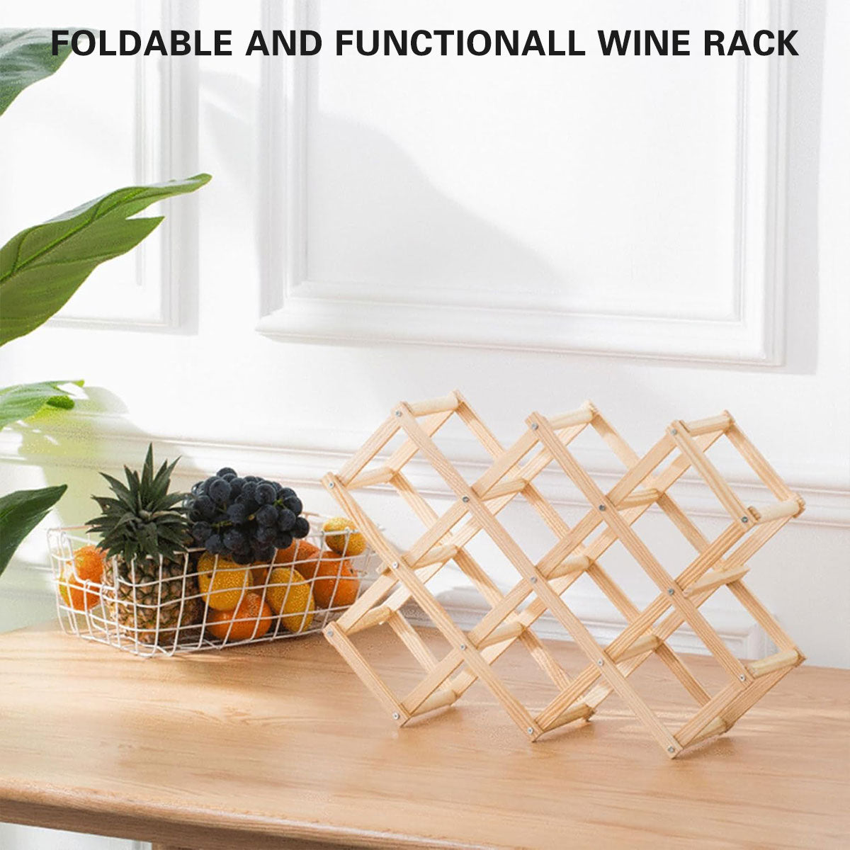 Foldable Pine Wine Rack 5 or 10 Bottles Set | StorageOZ